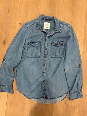 H&M Light Blue Denim Button-Up Shirt